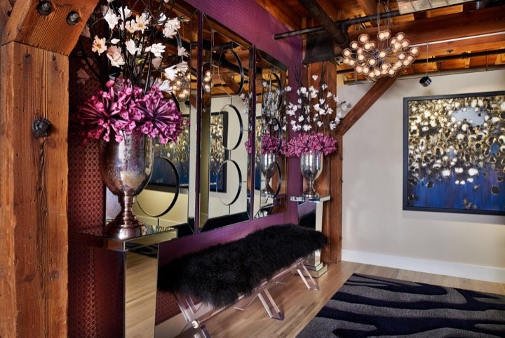 Designer loft foyer styled by Carla's A Classic Design