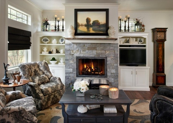 Family room design by Carla's A Classic Design