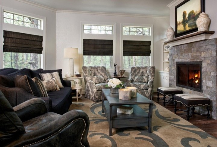 Fam rm 2, interior design by Carla's A Classic Design